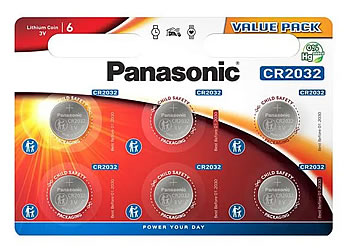 Panasonic CR2032 batteries (6 pack)