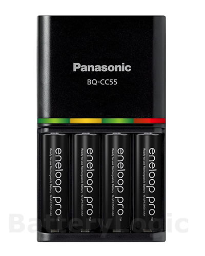 Panasonic Smart & Quick Charger BQ-CC55E + 4x Eneloop AA