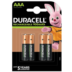 Duracell AAA 900mAh (4 pack) - NiMH rechargeable batteries