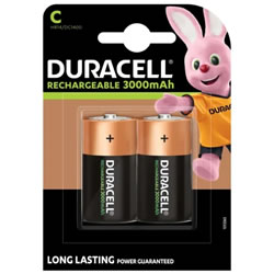 Duracell C size 3000 mAh (2 pack) - NiMH rechargeable batteries