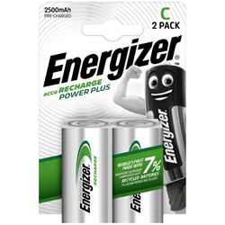 Energizer C size 2500 mAh (2 pack) - NiMH rechargeable batteries