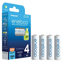 Panasonic eneloop AA Rechargeable Ni-MH Batteries (2000mAh, Pack of 4)